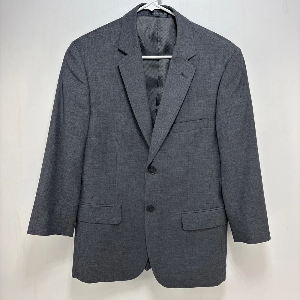 Pronto Uomo Men's Gray Blazer Suit Jacket Size 38S Wool‎ Blend Classic Business
